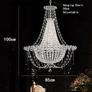 Ljojo Luxury Crystal Chandelier for High Ceiling Living Room