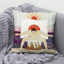 Ljojo Lucky Cat Japanese Style Sofa Bed Pillow Cover: Mount Fuji Japanese Art