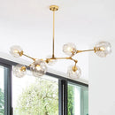 Ljojo Modern Glass Ball Chandelier Stained Shades Pendant Lamp for Dining Living Bedroom