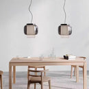 Ljojo Minimalist Glass Pendant Lamp Retro LED Hanging Light Fixture for Restaurant and Living Room