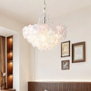 French Pink Glass Pendant Light Romantic Bedroom Decor by Ljojo: LED Indoor Lighting Gradient E14 Suspend Lamp