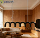 Ljojo Modern Metal LED Pendant Light Nordic M-Shaped Chandelier for Living Room Decor
