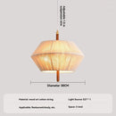 Ljojo Vintage Woven Fabric Bedroom Pendant Light Japanese Style Living Room Solid Wood Tea Room Lighting