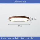 LED Wood Grain Ceiling Light | Modern Circular Ultra-thin Surface Lamp for Home Decoration