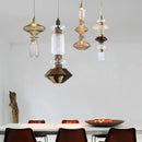 Clear Amber Glass LED Chandelier Pendant Lamp Adjustable Modern Lighting Ljojo