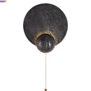 Ljojo LED Wall Light Pull Chain Switch Black Travertine Wall Decor