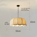 Japanese Fabric Pendant Light | Wavy Chandelier for Bedroom and Living Room by Ljojo