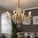 American Crystal Lamp French Retro Style Pearl Chandelier for Living Room by Ljojo