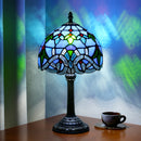 Blue Baroque Design Stained Glass Table Lamp for Living Room by Ljojo