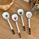 Ceramic Kawaii Spoon Set by Ljojo: Hand Painted Long Handle Soup & Dessert Spoons