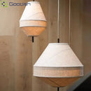 Wabi-sabi LED Pendant Lights Tiered Drum Art Hand Knitted Lamps for Living Room by Ljojo