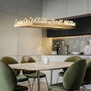 Ljojo LED Crystal Pendant Chandelier for Living Room, Dining, Bedroom & Hall