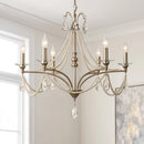 French Retro Pearl Chandelier Crystal Pendant Lamps for Home Decor by Ljojo