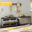 Ljojo™ Entryway Shoe Cabinet with Flip Drawers, Coat Rack & Storage Bench