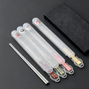 Ljojo 316 Stainless Steel Chopsticks Pair With Box, Anti-Slip Reusable Sushi Stick