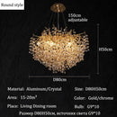 Modern Luxury Gold Chrome K9 Crystal Chandeliers for Home Villa Living Room Bedroom Lighting by Ljojo
