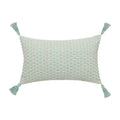 Ljojo Linen Embroidery Leaves Cushion Cover - Beige Green 45x45cm