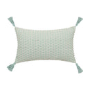 Ljojo Linen Embroidery Leaves Cushion Cover - Beige Green 45x45cm