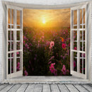 Ljojo 3D Window View Tapestry - Boho Style Wall Decor for Home, Bedroom, Dorm