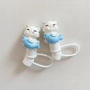 Kawaii Cat Silicone Straw Cover for 10mm Straws - Ljojo Charm Decoration