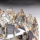 Ljojo Luxury LED Crystal Ceiling Lamp Stainless Steel Chrome Hanging Lights for Home Décor
