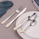Ljojo 18Pcs Stainless Steel Cutlery Set in Gold Finish with Elegant Matte Handle