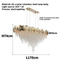 Italian K9 Crystal Pendant Lights Luxury Gold Chandelier for Bedroom Living Dining Room - Ljojo
