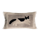 Ljojo Medieval Critter Embroidery Cushion Cover in Coffee Brown - 30x50cm