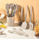 Ljojo 15Pcs Silicone Kitchen Utensil Set with Stainless Steel Handle & Storage Bucket