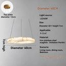 Faux Marble Round Pendant Light Modern Resin Hanging Lamp for Living Dining Study Room