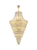 Large Long Crystal Chandelier Golden Stainless Steel Light for Hotel Lobby Staircase by Ljojo