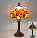French Table Lamp Stained Glass Red Rose 8 Inches Bedside Reading Light Ljojo