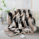 Ljojo Luxury Fox Fur Blanket: Plush Bed Plaid & Sofa Cover - Fluffy Decorative Home Throw