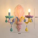 Ljojo Macaron Crystal Chandelier Girls Room Princess Light Fixture
