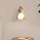 LED Pendant Lamp Orange White Resin Cord Adjustable for Bedroom Dining Room by Ljojo