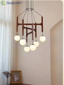 LED Glass Pendant Light Chandelier for Home Decoration - Stylish Minimalist Art Wood Lamps by Ljojo