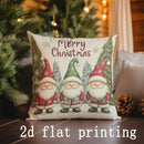 Ljojo Merry Christmas Gnome Print Pillow Cover for Sofa or Bed Decor