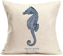 Ljojo Marine Life Blue Pillow Case Set - Home Decor Ocean Sailing Theme