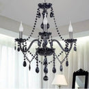 French American Black Crystal Candle Chandelier for Living Room by Ljojo - Elegant Home Decor Lighting