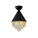 Ljojo Retro K9 Crystal Ceiling Light Fixture Black/Golden LED Cafe Lamp