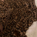 Ljojo Leopard Print Rabbit Plush Sofa Blanket: Stylish, Warm & Comfortable Home Decor
