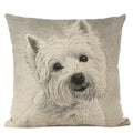 Cute Bulldog Hand-Painted Linen Pillowcase by Ljojo Teddy Collection