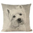 Cute Bulldog Hand-Painted Linen Pillowcase by Ljojo Teddy Collection