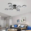 Nordic LED Chandelier Black Aluminum Ceiling Light Remote Control for Living Room Bedroom by Ljojo