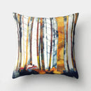 Fox and Bird Polyester Pillowcase by Ljojo: Cartoon Landscape Cushion Cover for Sofa