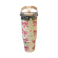 Ljojo 30oz Bow Thermos Tumbler Stainless Steel Insulated Hot Coffee Cup