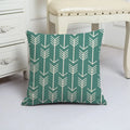 Blue Arrow Geometric Petal Linen Pillowcase by Ljojo