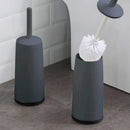Ljojo Long Handle Toilet Cleaning Brush with Standing Base, Splash-Proof Handle