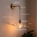 Ljojo LED Copper Wall Light for Bathroom Mirror Hallway Bedroom Glass Lamp