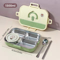 Ljojo 4/5 Grids Stainless Steel Divided Lunch Box Set with Cutlery